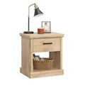GDFStudio Nolan Modern Wood Nightstand with Drawer and Open Shelf