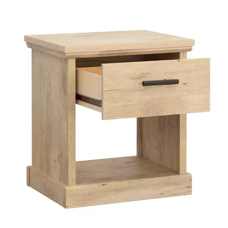 Table de chevet moderne en bois avec tiroir et étagère ouverte