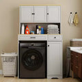 41,34 po L x 23,54 po P x 71,65 po H Armoire à linge blanc antique avec étagères réglables