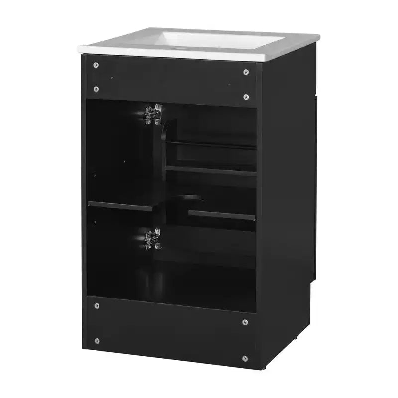 Ensemble meuble-lavabo 20" pour petite salle de bain, meuble de rangement de salle de bain avec étagère, meuble-lavabo à lavabo simple