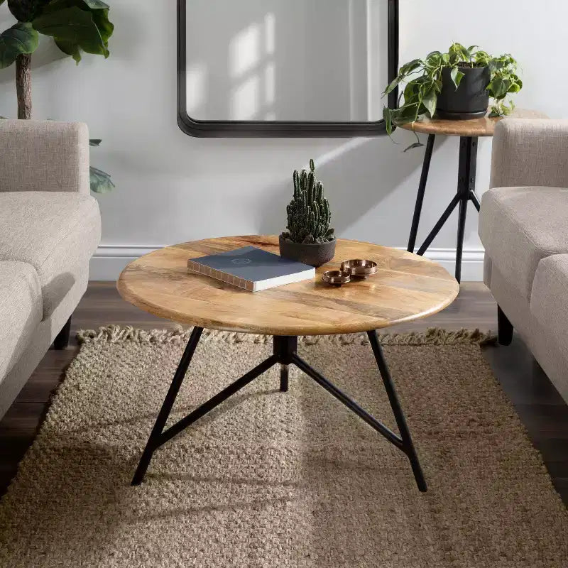 Table basse ronde en bois